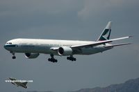 B-KPB @ VHHH - Cathay Pacific approaching runway 25R - by Michel Teiten ( www.mablehome.com )