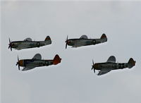 N1345B @ YIP - P-47D in formation - by Florida Metal
