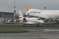 OO-AIE @ EBBR - parked on General Aviation apron (Abelag) - end of a cloudy day - by Daniel Vanderauwera