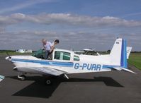 G-PURR @ EGBT - AA-5A arriving at Turweston - by Simon Palmer