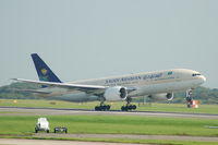 HZ-AKI @ EGCC - Saudi Arabian - Taking Off - by David Burrell