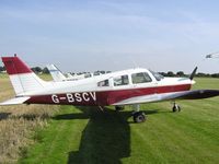 G-BSCV @ EGST - PA-28 visiting Elmsett from nearby Earls Colne - by Simon Palmer