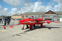G-NATY @ EGDY - Splendid Gnat XR537 in Red Arrows colours at RNAS Yeovilton Air Day 2008. - by Henk van Capelle