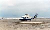 N1547K @ 0XS5 - Sikorsky S-76A on South Padre Island Beach - by Zane Adams
