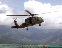162135 @ NGF - SH-60B lifts off at MCAF Kaneohe Bay HI - by J.G. Handelman