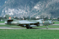 J-4087 @ LSMI - In 1994 the very last exercise was held at Interlaken. In the background is the Hunter flightline where all participating aircraft were parked. J-4087 is still flying as HB-RVU. - by Joop de Groot