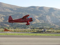 N57E @ SZP - 1937 Howard DGA-11 CUSTOM, P&W R-985-N Wasp Jr. 450 Hp, takeoff climb Rwy 22 - by Doug Robertson