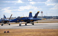 163093 @ KSKF - Blue Angel Lead (1) taxiing out for Lackland Airshow 2008 - by TorchBCT