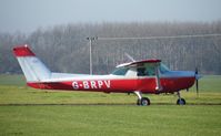 G-BRPV @ EGSF - Cessna 152 visiting Conington - by Simon Palmer