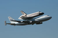 N911NA @ NFW - Shuttle Endeavor and the Shuttle Carrier Aircraft departing NASJRB Ft.Worth (Carswell AFB) - by Zane Adams