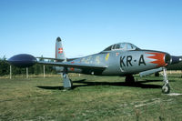 19966 @ EKYT - This Danish Thunderjet is now preserved at the gate of Aalborg AB. - by Joop de Groot