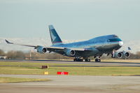 B-HKJ @ EGCC - Cathay Pacific Cargo - Taking Off - by David Burrell