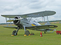 G-AMRK @ EGSU - Gloster Gladiator (K7985) Duxford Flying Legends Show - by Ian Woodcock