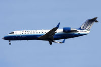 N75987 @ IAD - United Express (Mesa Airlines) N75987 (FLT ASH7327) from Manchester (KMHT) on short-final to RWY 1R. - by Dean Heald