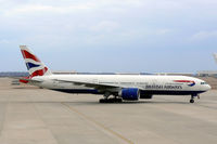 G-RAES @ DFW - British Airways 777 rolling to the gate at DFW