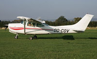 OO-COV @ EGKH - Belgian visitor based in Antwerp. Cessna 182. - by Martin Browne