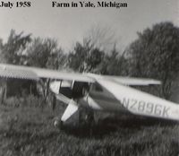 N2896K @ YALE - Taken on a farm by Yale, Michigan 1958 - by Spencer