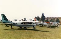 G-BJCR @ EGTC - The Partenavia stand at the 1981 Cranfield Business and Light Aviation Exhibition - by GeoffW