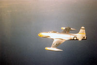 49-769 @ ROAH - F-80 Shooting Star of the 26th FIS on patrol over Okinawa 1952 - photo by unknow pilot on request of John Van Dyke from my collection inherited from the late Mr. Van Dyke