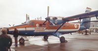 G-BDHC @ EGLF - De Havilland Canada DHC-6 Twin Otter of the Chubb Trans Globe Expedition at Farnborough International 1980 - by Ingo Warnecke