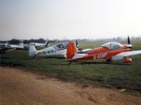 G-ASMT @ EGSG - Fairtravel Linnet G-ASMT in the late afternoon sun at Stapleford 21.2.82 - by GeoffW