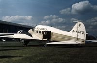 G-AGPG @ SEN - Anson in markings of Ekco Avionics displayed at the now defunct Historic Aircraft Museum at Southend in 1974. - by Peter Nicholson