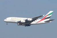 A6-EDC @ EGLL - Emirates A380 on approach to Heathrow - by Terry Fletcher