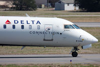 N166PQ @ ORF - Close-up shot of the nose of Delta Connection (Pinnacle Airlines) N166PQ (FLT FLG5832) taxiing to the gate after arrival on RWY 5 from Hartsfield-Jackson Atlanta Int'l (KATL). - by Dean Heald