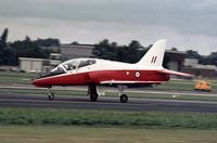 XX154 @ FAB - The first development Hawk T.1 was demonstrated by Hawker Siddeley at the 1974 Farnborough Airshow - the aircraft's first flight took place on August 21, 1974. - by Peter Nicholson