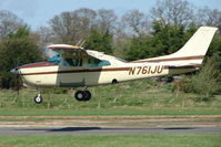 N761JU @ EGBT - Cessna T210M landing at Turweston - by Terry Fletcher