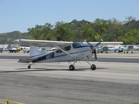 N817 @ SZP - 1977 Cessna 180K SKYWAGON, Continental O-470 230 Hp, taxi to Rwy 04 - by Doug Robertson