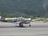 N9487Q @ SZP - 1972 Beech V35B BONANZA, Continental IO-520-B 285 Hp, landing roll with flaps Rwy 22 - by Doug Robertson