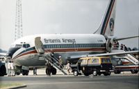 G-AXNB @ LTN - Boeing 737 of Britannia Airways as seen at Luton Airport in the Summer of 1972. - by Peter Nicholson