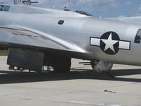 N5017N @ CMA - 1944 Boeing B-17G FLYING FORTRESS 'Aluminum Overcast' of the EAA, four Wright Cyclone R-1820-97 9 cylinder 1,200 Hp radials, Limited class, bomb bay doors, ventral gun ball turret - by Doug Robertson