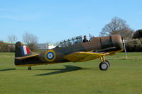 G-AZBN @ EGHP - TAXYING PAST THE CLUB HOUSE. UNFORTUNATELY THE HARVARD IS OUT NUMBERED BY YAK 52'S THESE DAYS - by BIKE PILOT