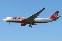 VT-VJK @ EGLL - Kingfisher Airbus 330 on approach to London Heathrow - by Terry Fletcher
