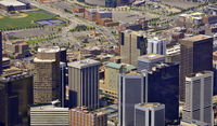 N5548N @ KAPA - Flying over downtown Denver - by John Little