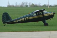 G-BSYF @ EGBK - 1946 Luscombe 8E on the first day of the Luscombe and Cessna Historic Weekend Fly-in at Sywell UK - by Terry Fletcher