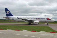 YL-LCF @ EGGW - Travel Service A320 operating the SkyEurope Service from Luton - by Terry Fletcher