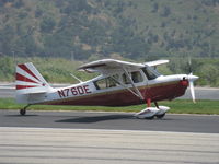 N76DE @ SZP - 2007 American Chamopion  7GCAA ADVENTURE, Lycoming O-360-B2B 160 Hp, landing Rwy 22 - by Doug Robertson