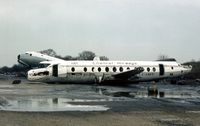 G-ATVR @ STN - Viscount of Channel Airways in the Civil Aviation Authority Fire Service School compound at Stansted in January 1977. - by Peter Nicholson