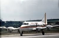 G-BBYJ @ ABZ - Heron 2D of Peters Aviation at Aberdeen in the Summer of 1974. - by Peter Nicholson