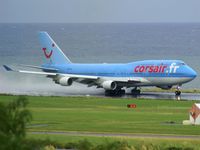 F-GTUI @ FMEE - Taking off on a wet rwy 12 - by Payet Mickael