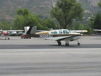 N5883J @ SZP - 1965 Beech S35 BONANZA, Continental IO-520-B 285 Hp, another takeoff roll Rwy 22 - by Doug Robertson