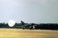 111 @ GREENHAM - Etendard IV.P of French Aeronavale's 16 Flotille landing after displaying at the 1976 Intnl Air Tattoo at RAF Greenham Common. - by Peter Nicholson