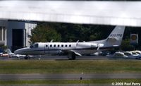 N557PG @ HEF - Slowing her down on the rollout - by Paul Perry