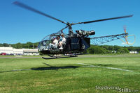 N920LA @ 7B9 - Alouette II departs Ellington, CT with a load of skydivers. - by Dave G
