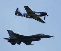 93-0546 @ LAL - F-16C and P-51D formation - by Florida Metal