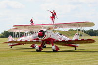 SE-BOG @ EGWC - Team Guinot Boeing Stearman displaying at the Cosford Air Show - by Chris Hall