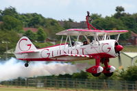 N5057V @ EGWC - Team Guinot Boeing Stearman displaying at the Cosford Air Show - by Chris Hall